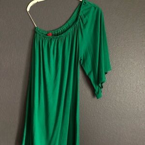Off the shoulder knee length cotton dress